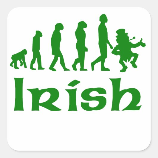 Ierse Leprechaun Evolution Vierkante Sticker (Voorkant)