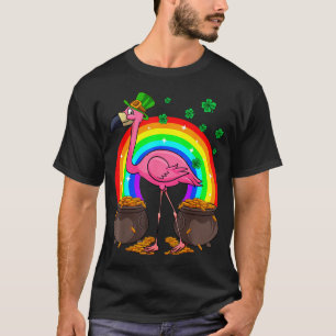 Ierse Leprechaun Flamingo Grappige St. Patrick's D T-shirt