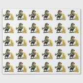 Ierse Leprechaun Gooit Lucky Cookies Grappig  Cadeaupapier (Vlak)