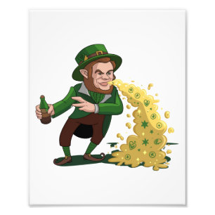 Ierse Leprechaun Gooit Lucky Cookies Grappig Foto Afdruk