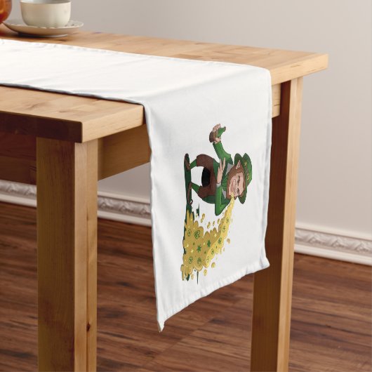 Ierse Leprechaun Gooit Lucky Cookies Grappig  Korte Tafelloper (Voorbeeld)