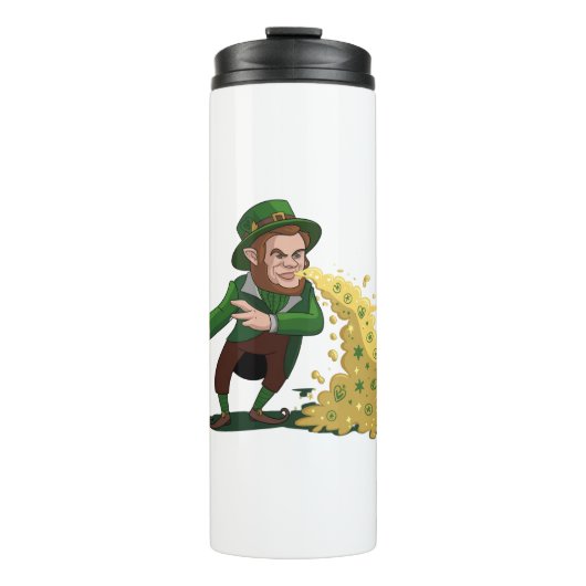 Ierse Leprechaun Gooit Lucky Cookies Grappig  Thermosbeker (Voorkant)