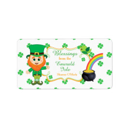 Ierse Leprechaun Groeten Klaver St Patrick's Dal Etiket