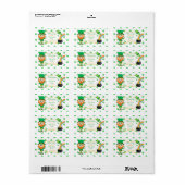 Ierse Leprechaun Groeten Klaver St Patrick's Dal Etiket (Full Sheet)
