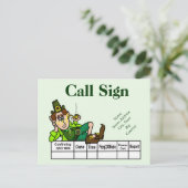 Ierse Leprechaun Ham Radio QSL-kaart past hem aan! Briefkaart (Staand voorkant)