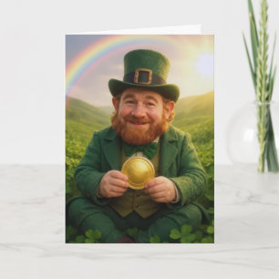 Ierse Leprechaun met een gouden munt Kaart