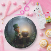 Ierse Leprechaun met een Pot met Goud Papieren Bordje (Feest)