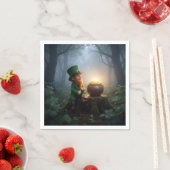 Ierse Leprechaun met een Pot met Goud Servet (Insitu)