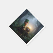 Ierse Leprechaun met een Pot met Goud Servet (Hoek)