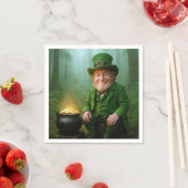 Ierse Leprechaun met een Pot met Goud Servet (Insitu)