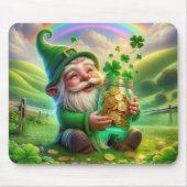 Ierse Leprechaun met gouden munten Muismat (Voorkant)