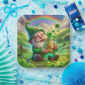 Ierse Leprechaun met gouden munten Papieren Bordje (Feest)