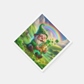 Ierse Leprechaun met gouden munten Servet (Hoek)