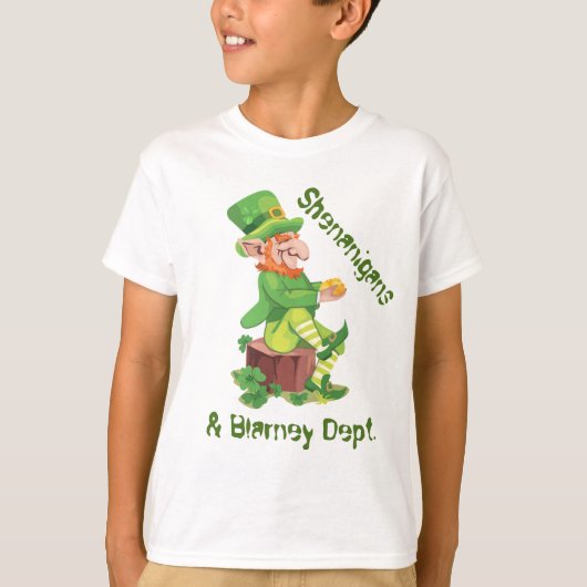 Ierse Leprechaun Pot met Goud T-shirt (Voorkant)