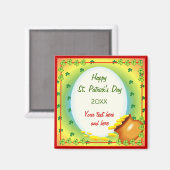 Ierse Leprechaun Pot of Gold Magneet (Voorkant / Achterkant)