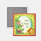 Ierse Leprechaun Pot of Gold Magneet (Voorkant / Achterkant)