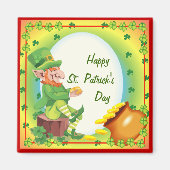 Ierse Leprechaun Pot of Gold Magneet (Voorkant)