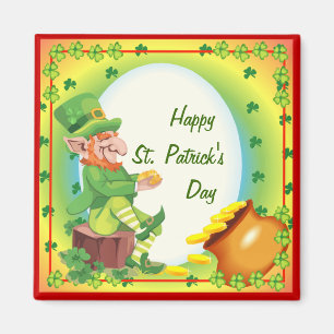 Ierse Leprechaun Pot of Gold Magneet
