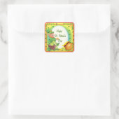 Ierse Leprechaun Pot of Gold Vierkante Sticker (Tas)