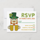 Ierse Leprechaun, St Patrick's Day Party RSVP Kaartje (Voorkant)