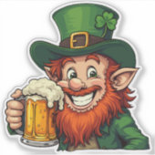 Ierse Leprechaun - St. Patrick's Day Sticker (Voorkant)