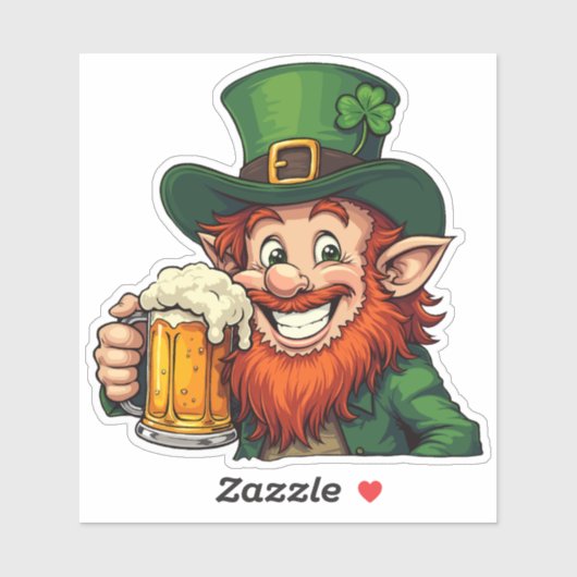 Ierse Leprechaun - St. Patrick's Day Sticker (Vel)