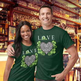 Ierse LIEFDE Shamrock & Keltische Knoop T-shirt