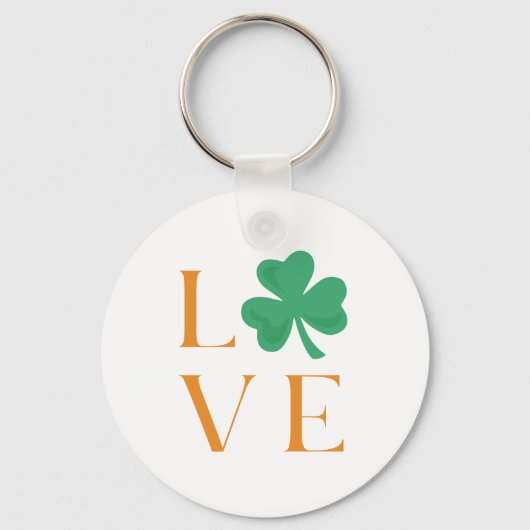Ierse liefde Shamrock St Patrick's Day Sleutelhanger (Voorkant)