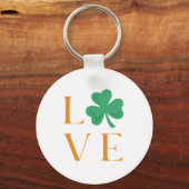 Ierse liefde Shamrock St Patrick's Day Sleutelhanger (Voorkant)