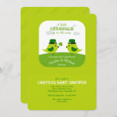 Ierse Liefdesvogels Uitnodiging voor de Bruidsdouc (Voorkant / Achterkant)