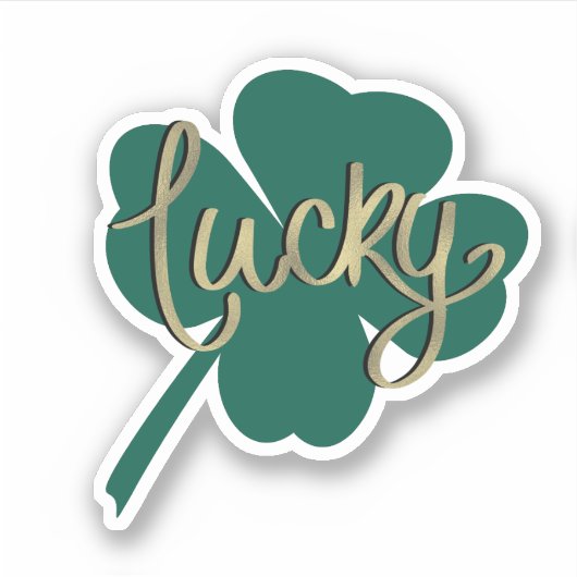 Ierse Lucky Clover St. Patrick's Day Script  Sticker (Voorkant)