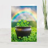 Ierse Lucky Clovers In Een Pot Kaart (Voorkant)