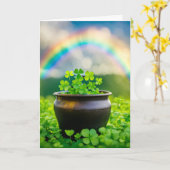 Ierse Lucky Clovers In Een Pot Kaart (Gele Bloem)