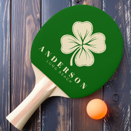Ierse Lucky Four Leaf Clover met Naam Groen Tafeltennisbatje