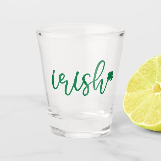Ierse Lucky Shamrock St. Patrick's Day Shot Glas (Voorkant)