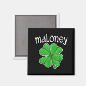 Ierse Maloney Lucky Clover St. Patrick's Day Magneet (Voorkant / Achterkant)