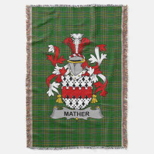 Ierse Mather of Mathers wapenschild Familie Crest Deken