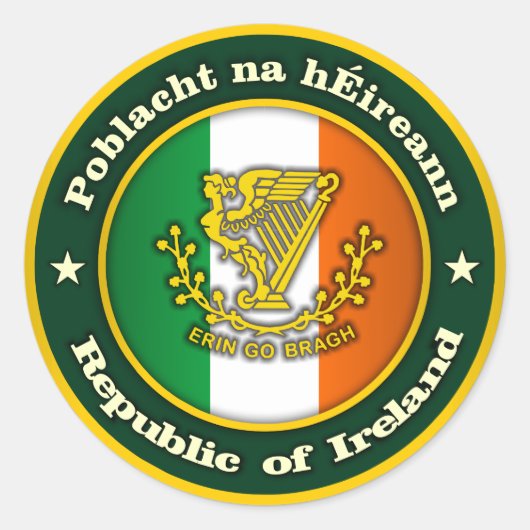 Ierse medaille 2 ronde sticker (Voorkant)