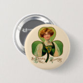 Ierse meid St. Patrick's Day knop Ronde Button 5,7 Cm (Voorkant /achterkant)