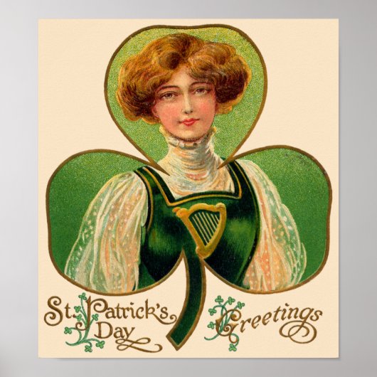 Ierse meid St. Patrick's Day-poster Poster (Voorkant)