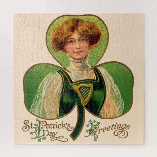 Ierse Meisje St. Patrick's Day Puzzel (Verticaal)