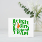 Ierse meisjes drink team briefkaart (Staand voorkant)