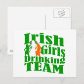 Ierse meisjes drink team briefkaart (Voorkant / Achterkant)