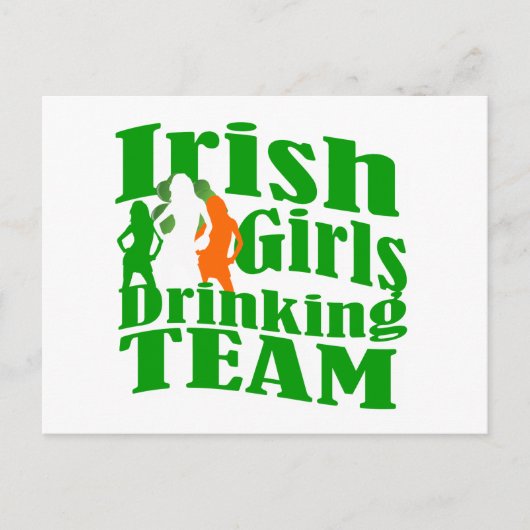 Ierse meisjes drink team briefkaart (Voorkant)