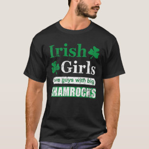 Ierse meisjes houden van jongens met Big Shamrocks T-shirt