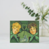 Ierse meisjes Shamrock Blarney Castle Briefkaart (Staand voorkant)