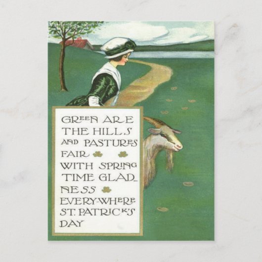 Ierse meisjesgeitenweide briefkaart (Voorkant)