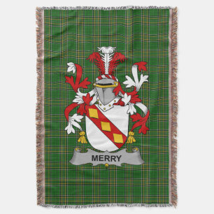 Ierse Merry of O_Merry wapenschild Familie Crest Deken