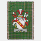 Ierse Merry of O_Merry wapenschild Familie Crest Deken (Voorkant Verticaal)