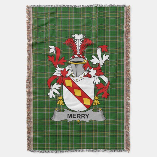 Ierse Merry of O_Merry wapenschild Familie Crest Deken (Voorkant Verticaal)